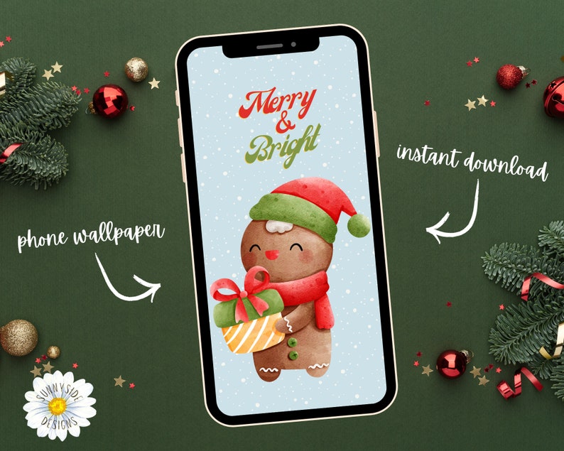 Phone Wallpaper - Christmas Wallpaper - Holiday Lock Screen - Phone