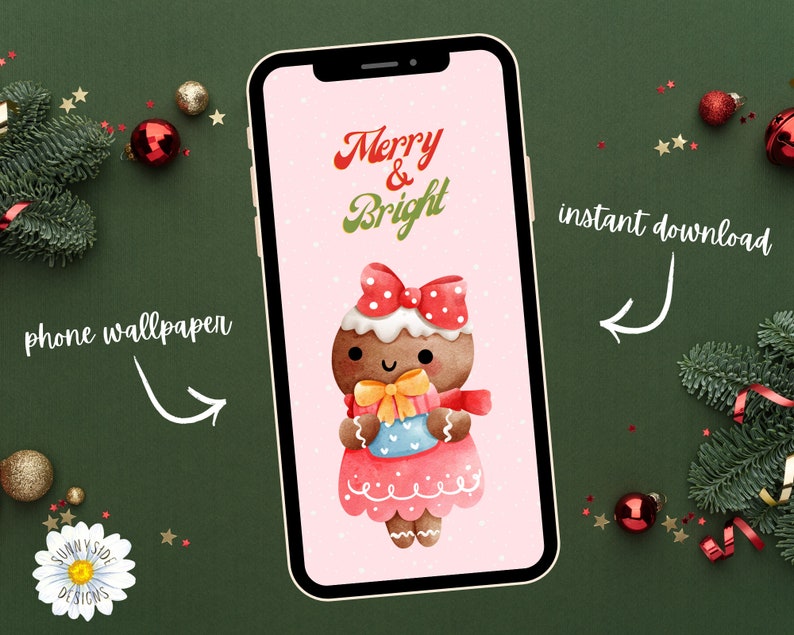 Phone Wallpaper - Christmas Wallpaper - Holiday Lock Screen - Phone