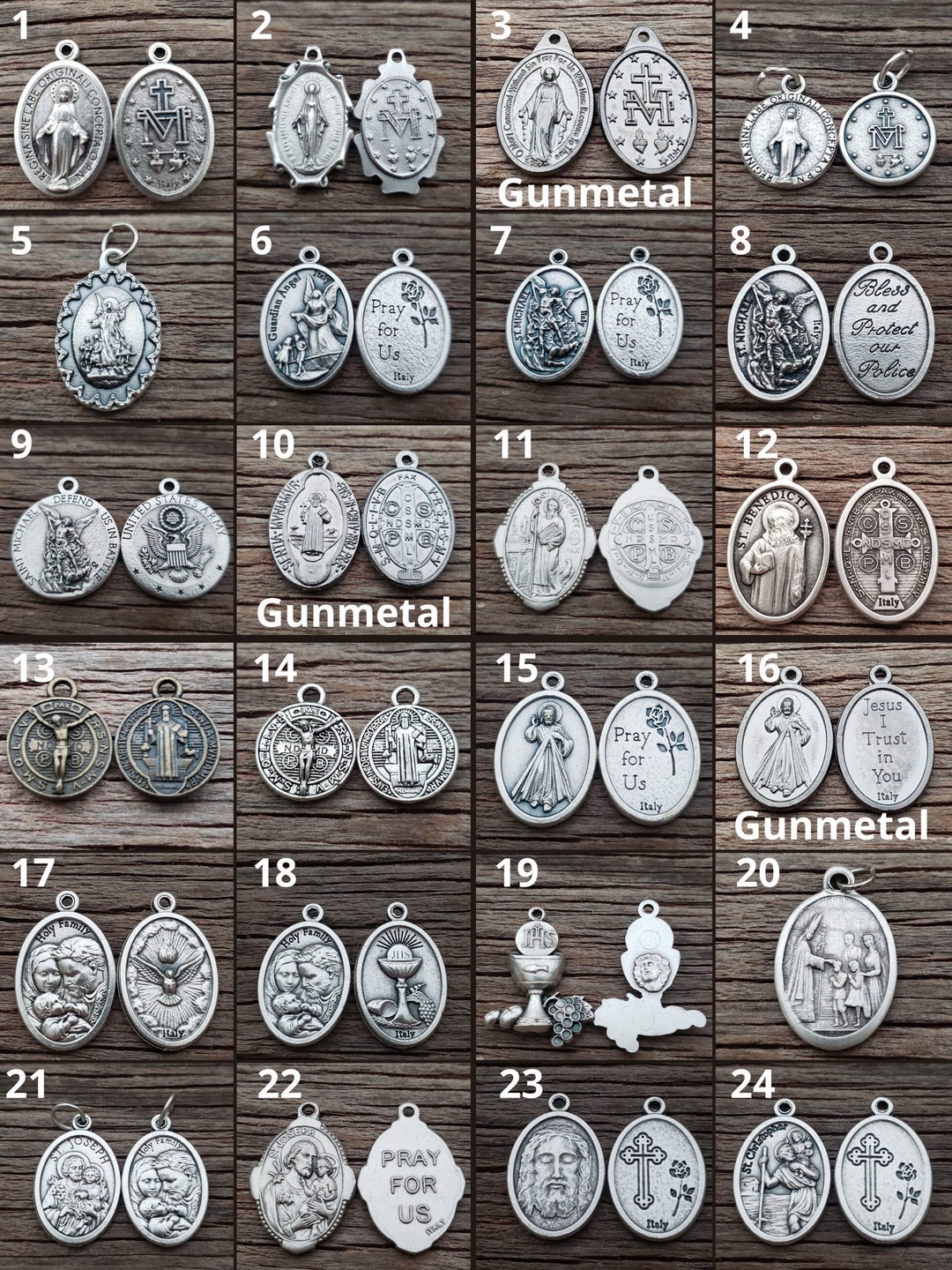 St. Patricia Catholic Religious Jewelry Patron Saint Medal Pendant Cabochon
