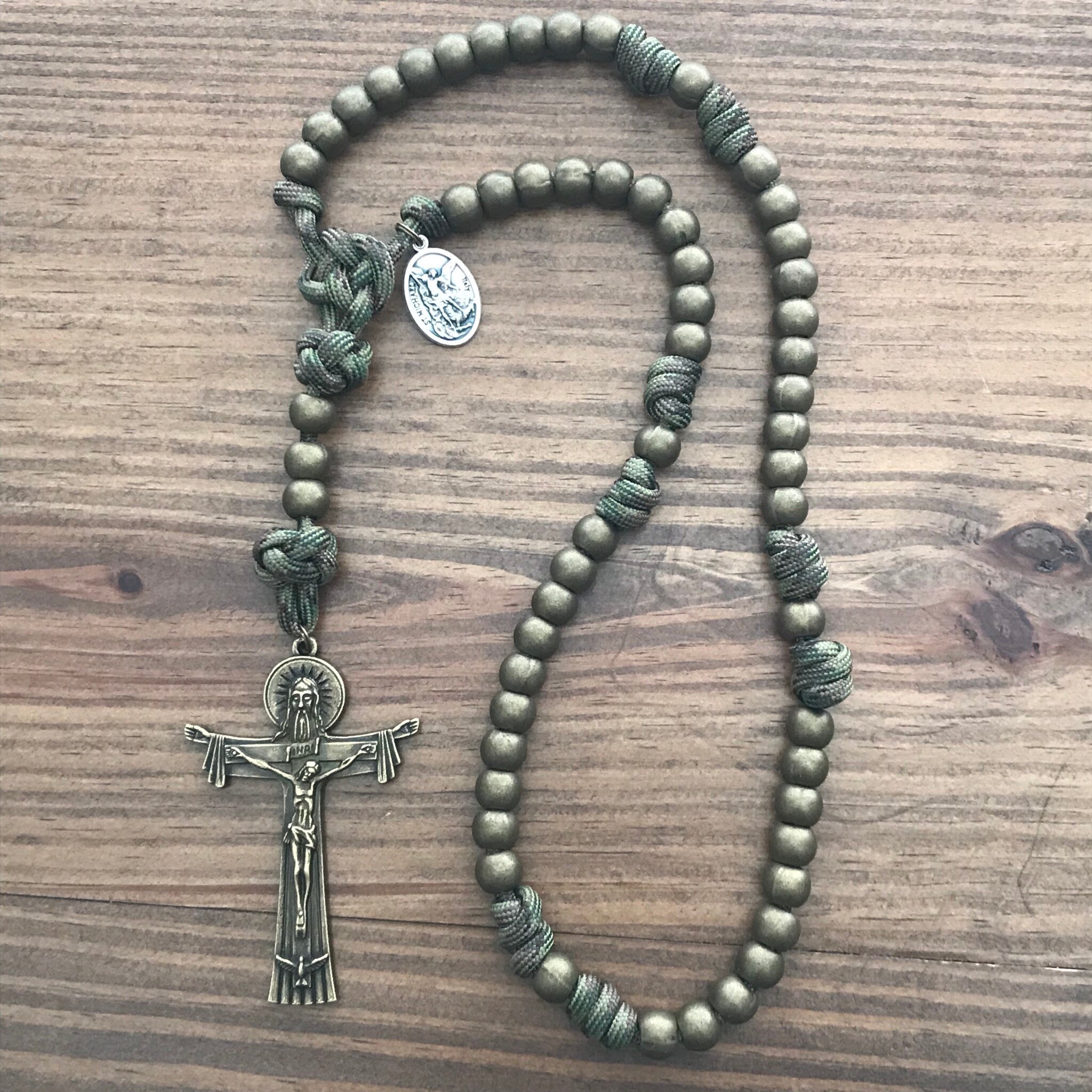 Camo Paracord Antique Bronze Rosary Catholic Rosary Rope Etsy