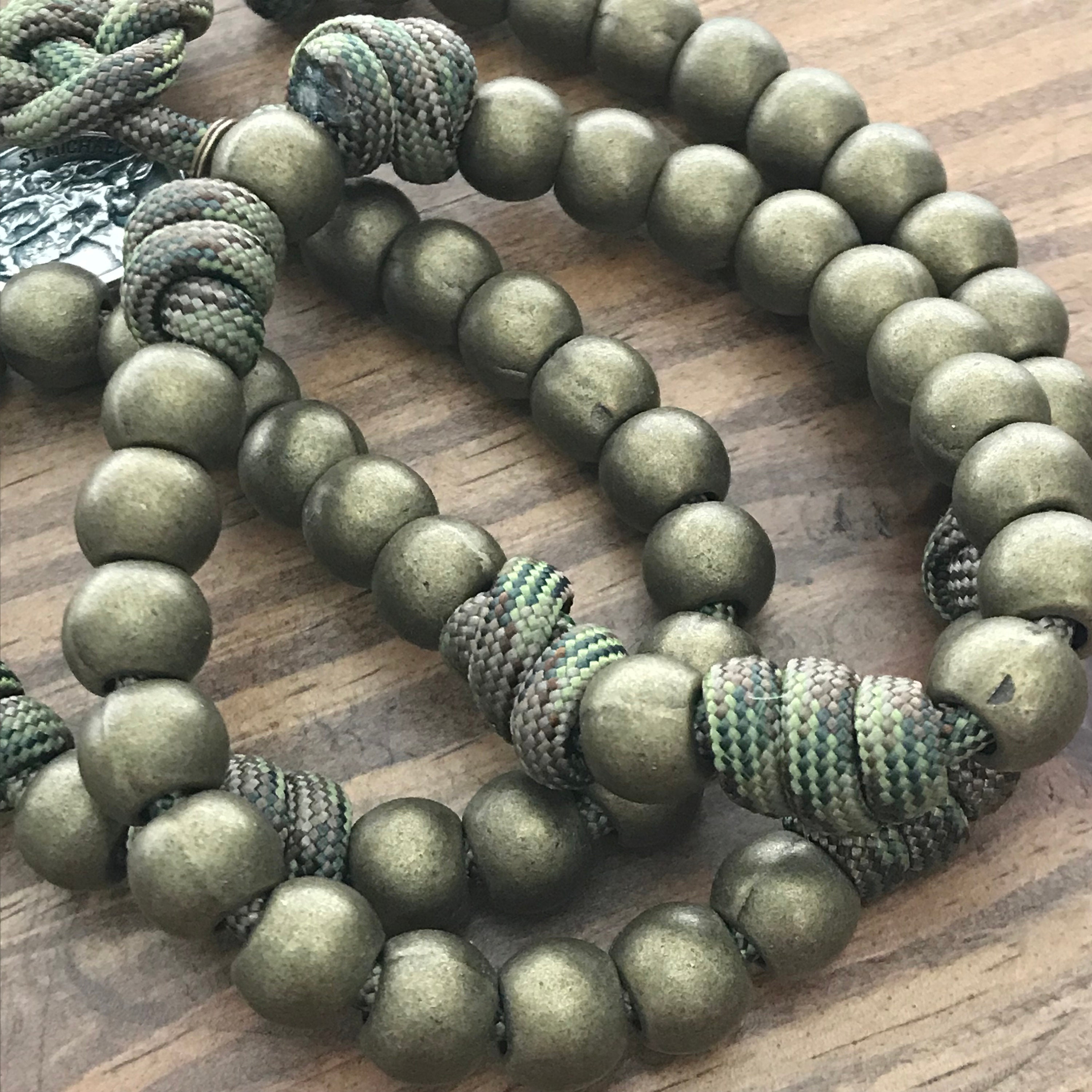 Camo Paracord Antique Bronze Rosary Catholic Rosary Rope Etsy