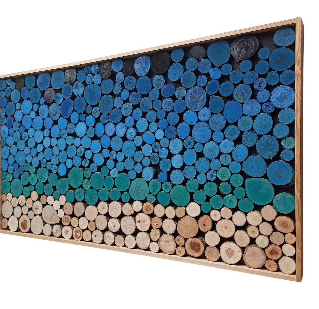 Beach Wood Wall Art Nautical Wall Decor Reclaimed Log Slices Modern Art