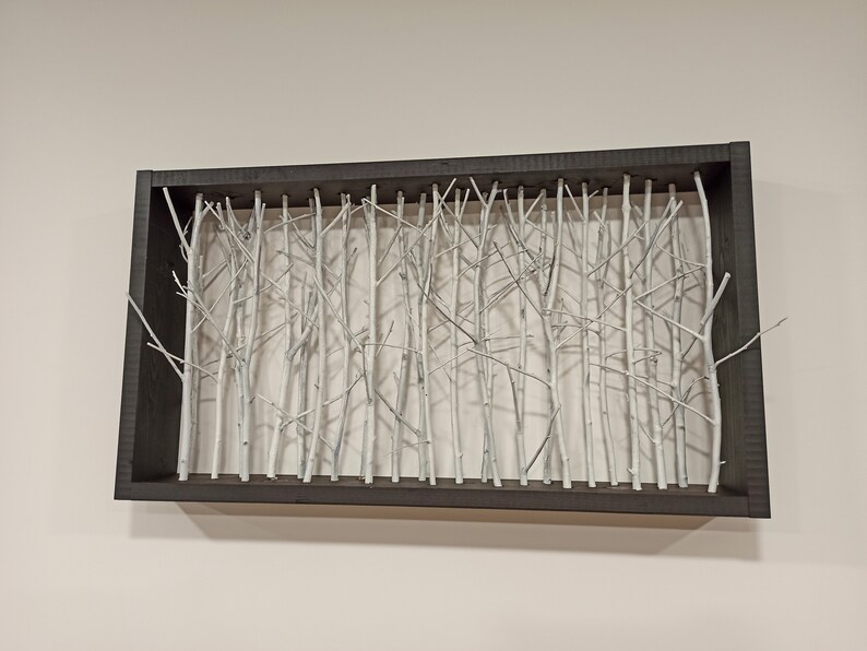 Birch Branches Frame Rustic Wall Decor White Birch Wall Art Etsy