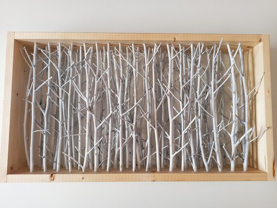 Firwood forest jewelry organizer large handmade wood frame wall hanging display with shelf new arrivals