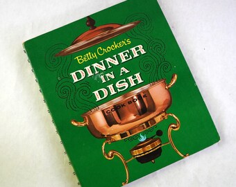 Libro de cocina vintage de Betty Crocker: Cena en un plato de 1965, primera edición
