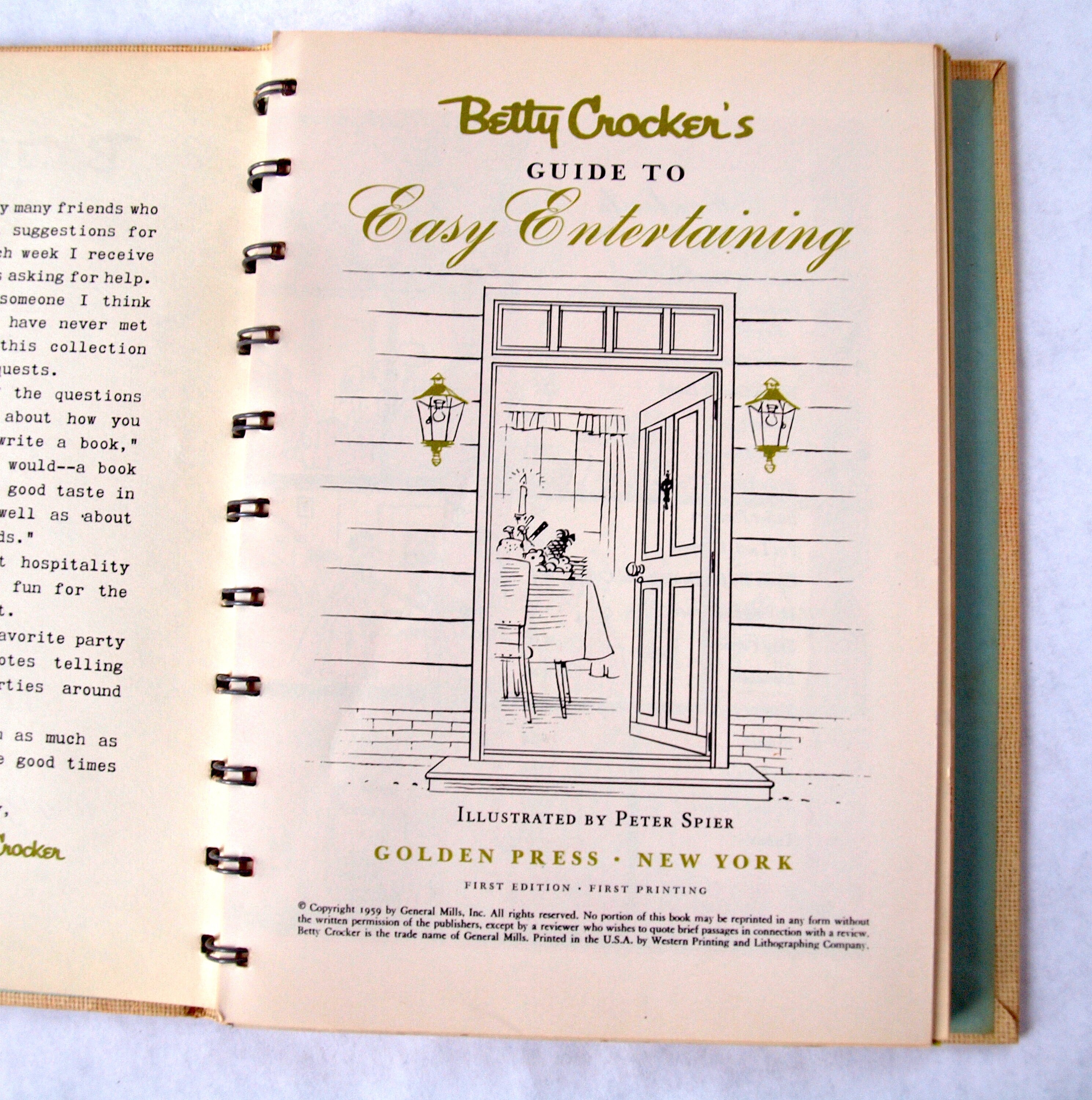 Cookbook, Vintage Betty Crocker's Guide to Easy Entertaining