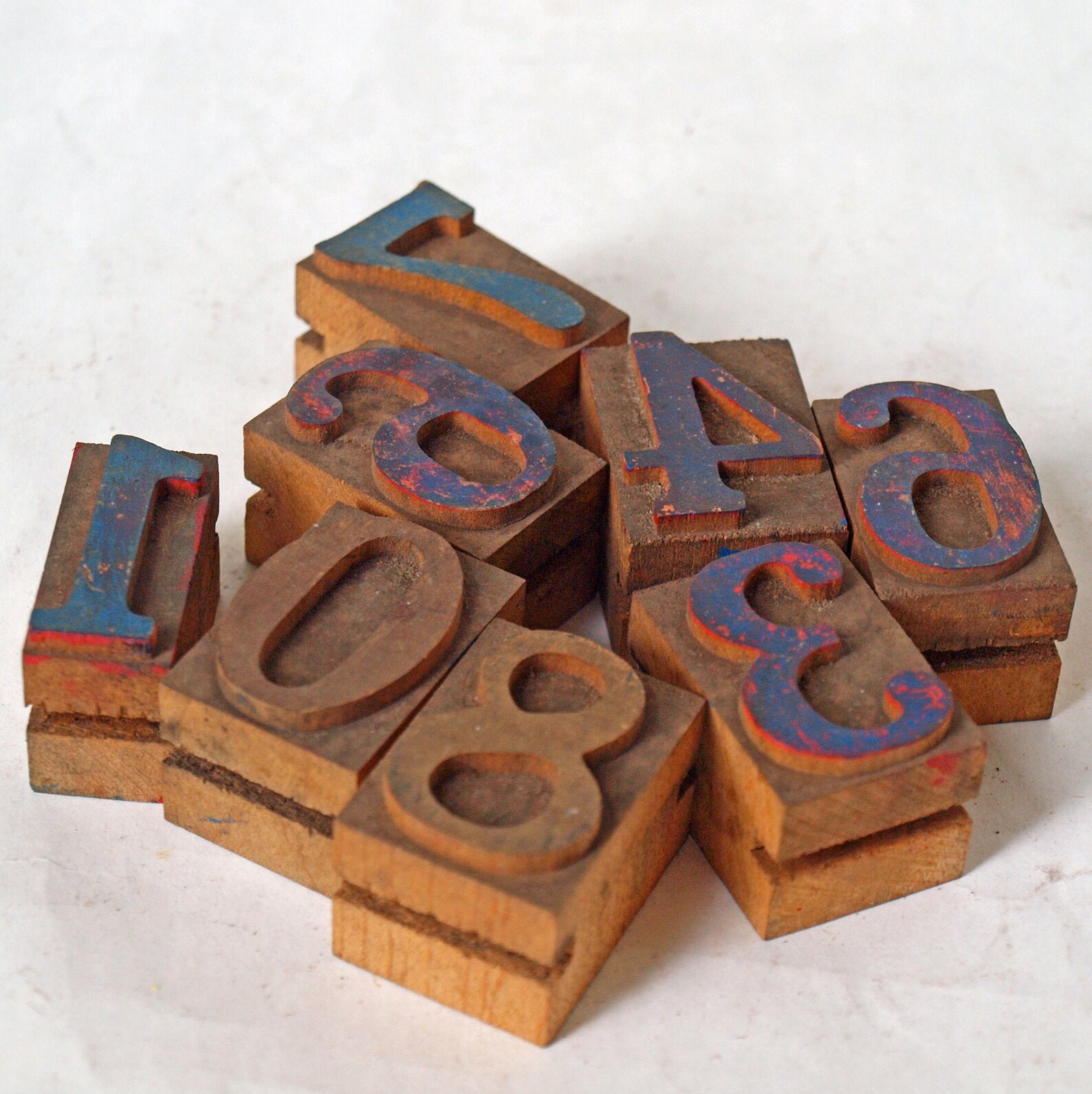 Printer Blocks, Vintage 1.25 Number Printing Blocks, Letterpress