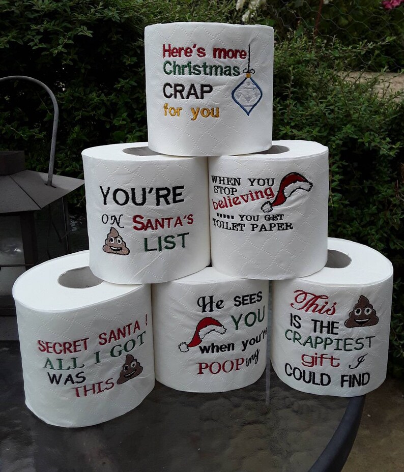 Novelty embroidered Toilet Roll Gifts one of a kind Christmas Etsy