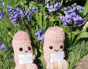 Emotional Support Penis Plush | Handmade Crochet Adult Novelty Gift | Funny Gag Crochet Toy | Soft But Unacceptable