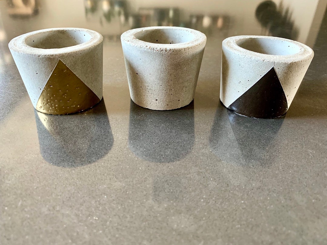 Set of 3 Small Concrete Pots for Sale for Live Succulent Plants Etsy
