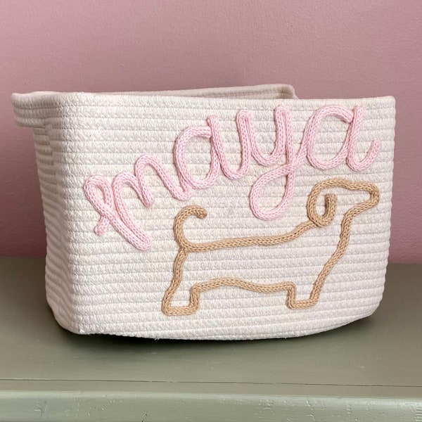 Name & Shape Personalized Basket, Custom name basket, Crochet basket, Baby shower gift basket, toy basket, Baby Name Basket, Nursery Storage