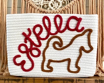 Dog Basket, Dog Gift Basket, Name & Shape Personalized Basket, Custom name basket, Baby shower gift basket, Dog toy basket, Baby Name Basket