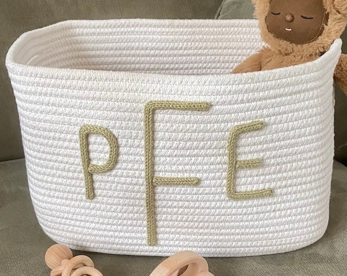 Personalized Baby Shower Gift Basket, Monogrammed Basket, Custom name basket, monogram gift basket, Baby Gift, toy basket, Baby Name Basket