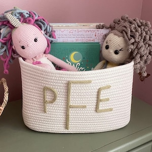 Personalized Basket, Monogrammed Basket, Custom name basket, monogram gift basket, Baby shower gift basket, toy basket, Baby Name Basket image 7