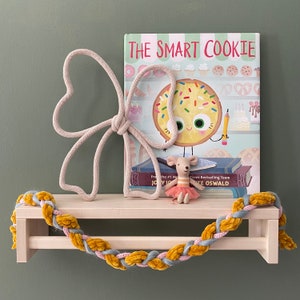 Knitted Wire Bow, Cottage Core Wall Decor, Custom Nursery Art, knitted wire word, baby girl shower gift, playroom art, Eco Friendly Decor