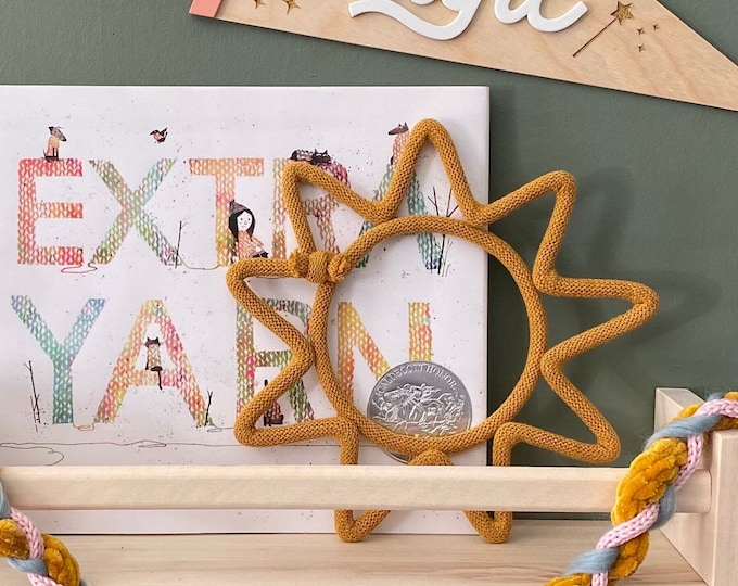 Sun Knitted Wire Wall Art, Rope Sun Decor, kids art for playroom, nursery wall decor, Flat Lay Prop, sunshine art, Beach Decor