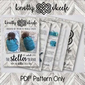 ADULT Stella Beanie PDF Crochet Pattern