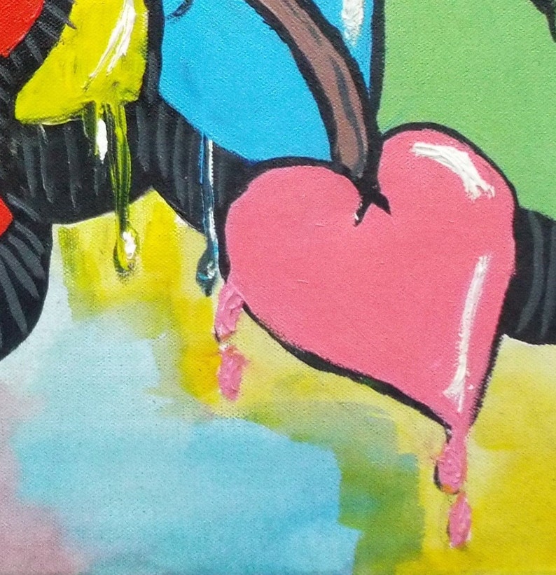 Love Sick Original Acrylic Painting On Canvas Art 3D Paint Etsy