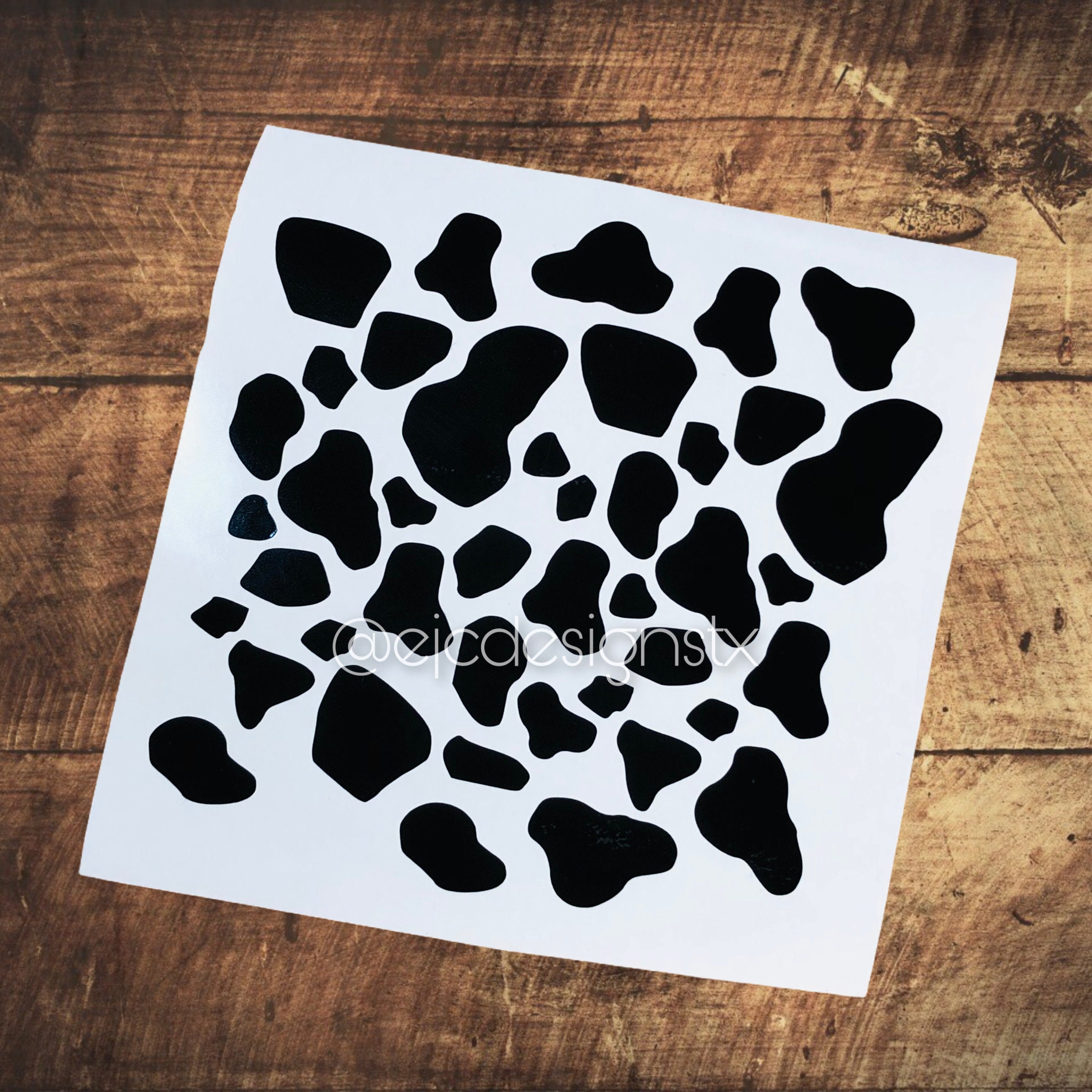 Cow Print Decal Cow Decal Animal Print Decal Cow Spots Etsy