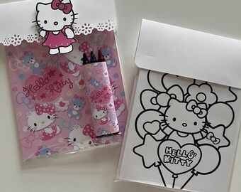 Coloring Packs / Inspired by Kitty and Friends / Coloring Pages / Party Favor / Crayola Crayons
