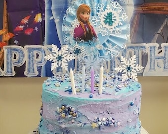 Topo de bolo de aniversário Frozen: decoração para festa Elsa e Anna