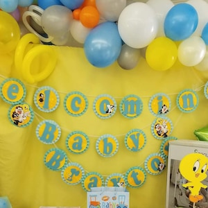 Baby Tunes Banner baby shower ideas party decor kids birthday party