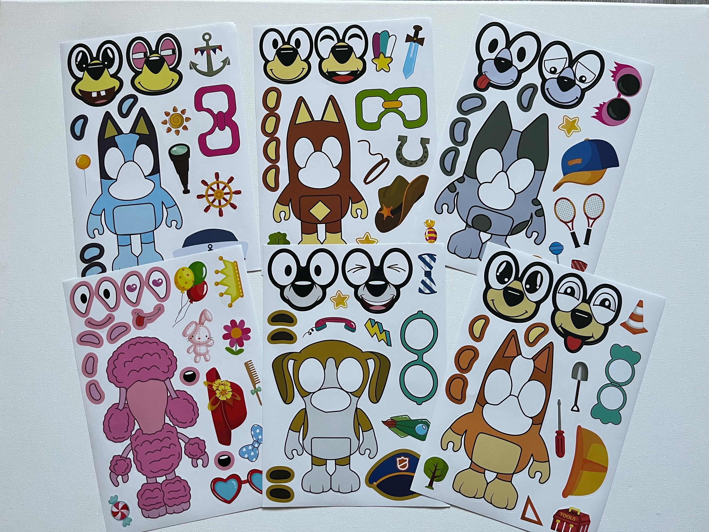 Random Bluey Sticker, Straw & Slap Bracelet