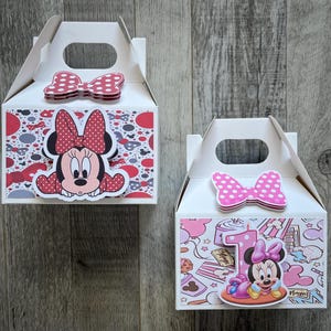 Mini boîtes à friandises pour bébé Minnie Mouse, cadeaux d'anniversaire, boîte à bonbons