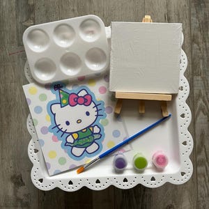 Kids Paint Party Favors Kitty and Friends Bluey Treat Bags Painting Kit Character