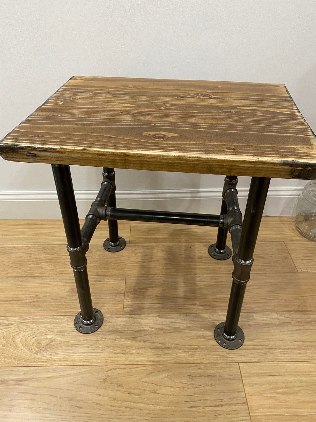 Rustic Industrial Side Table Etsy