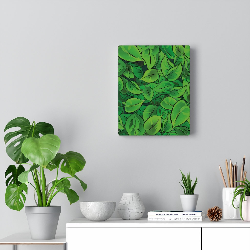 Green Leaves Canvas Wall art Decorative Leaves Art Print Etsy