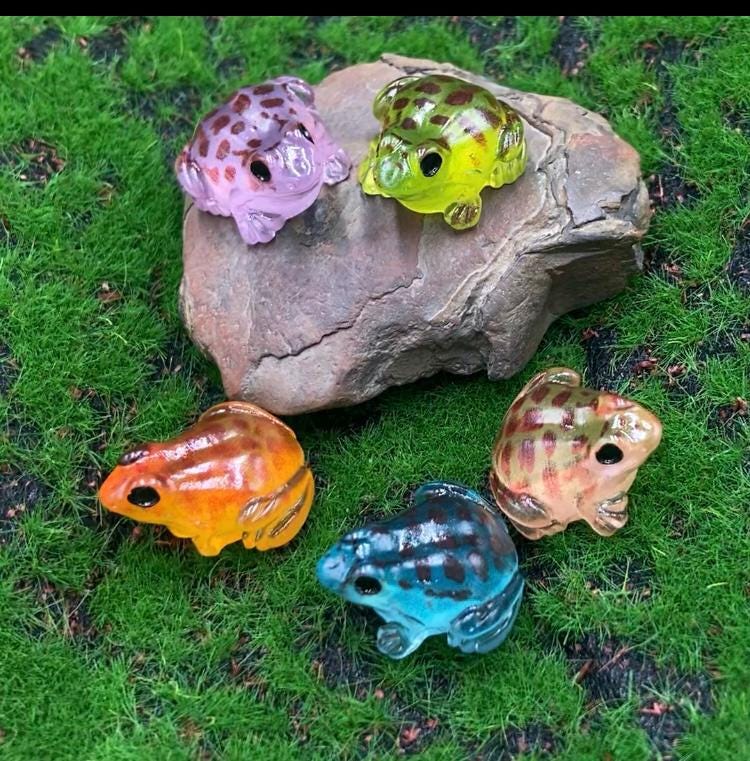 1 Mini Resin Frog, Translucent, Glow in the Dark, 5 Color Choices, for ...