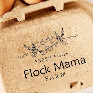 Custom Egg Carton Stamp with Farm Name – Chicken, Duck, Quail Stamp for Fresh Eggs | Homestead Label, Backyard Farm Gift, Mother's Day Idea