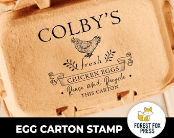 Farm Fresh Eggs Custom Name Stamp, Egg Carton Stamp,  Turkey, Duck, Chicken, Dairy, Farm Stamp, Chicken Egg Stamp