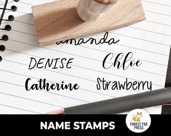 Personal Signature Stamp, Handwritten Name Stamps, Custom Name Stamp, Label Stamp, Holiday Gift, Kids Gift, School stamps