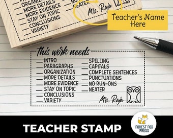 Work Needed Teacher Stamp, Teachers Gift, Gift for teacher, Custom Teacher Gift, Teacher's Day Gift, Teacher Appreciation Gift, Teacher Aid