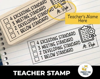 Teacher Grading Stamp, Teacher Gift, School Stamp, Student Progress Stamp, Script, Trendy, Modern, Floral, Completed By Stamp, Great Teacher