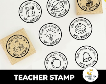Custom Teacher Stamp, Teachers Gift, Gift for teacher, Custom Teacher Gift, Teacher's Day Gift, Teacher Appreciation Gift, Book Lover Gift