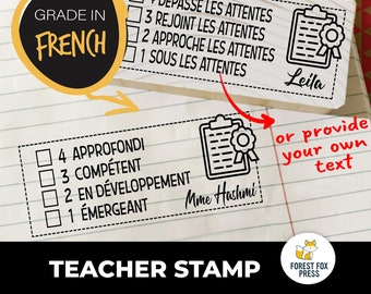 French Teacher Grade Stamp, Teachers Gift, Gift for teacher, Custom Teacher Gift, Teacher's Day Gift, Teacher Appreciation Gift, Teacher Aid