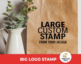 Large Logo Rubber Stamp + Ink Pad Bundle, Company Logo Stamp from your Design or Logo, Business Logo Stamp, Business Stamps