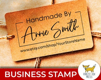 Handmade Logo Stamp, Custom Small Biz Stamp, Personalized Name Stamp, Handmade Store Stamp