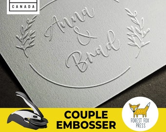 TOP SELLER - 2" Monogram Wedding Embosser Stamp, Embossing Seal, Custom letter Seal, Personalized Couple Sealer, Wedding Invitation Embosser