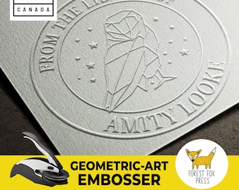 TOP SELLER - 1-5/8 inch Owl Library Book Embosser Stamp: Personalized Geometric Seal