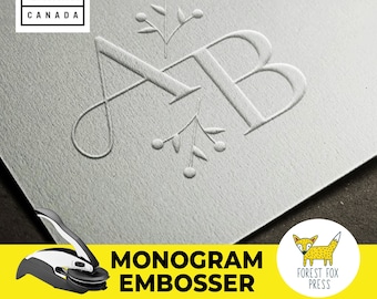 TOP SELLER - 2" Monogram Wedding Embosser Stamp, Embossing Seal, Custom letter Seal, Personalized Couple Sealer, Wedding Invitation Embosser