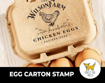 Farm Fresh Eggs Custom Name Stamp, Egg Carton Stamp, Chicken Egg Carton Stamp, Quail Egg Carton Stamp, Duck Egg Carton Stamp