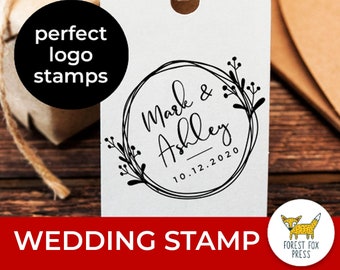 Sello de goma para boda, logotipo comercial, marca personalizada y sello de embalaje, logotipo prefabricado, sello de fiesta de sobre de invitación