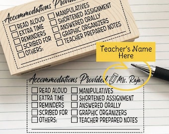 Personalized Teacher Accommodation Stamp: Student Progress Review