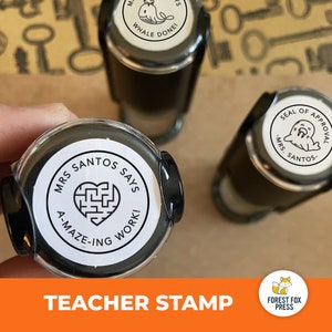 Teacher Self-Inking Grade Stamp, Custom Name Stamp, School Stamp, Personalized Christmas Gift, Teacher Stamp, Birthday Gift, Teaching Stamp