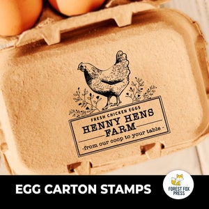 Farm Fresh Eggs Custom Name Stamp, Egg Carton Stamp,  Turkey, Duck, Chicken, Dairy, Farm Stamp, Chicken Egg Stamp