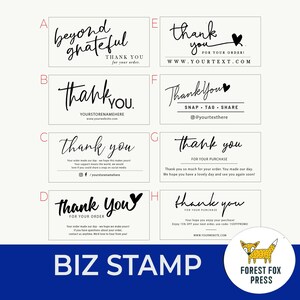 Custom Thank You Stamp, Business Stamp, Social Media Stamp, Wedding